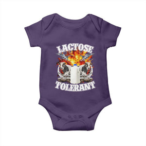 Funny Lactose Tolerant Baby Onesie Retro Pro-Dairy Ironic Cringe Meme TS02 Purple Print Your Wear
