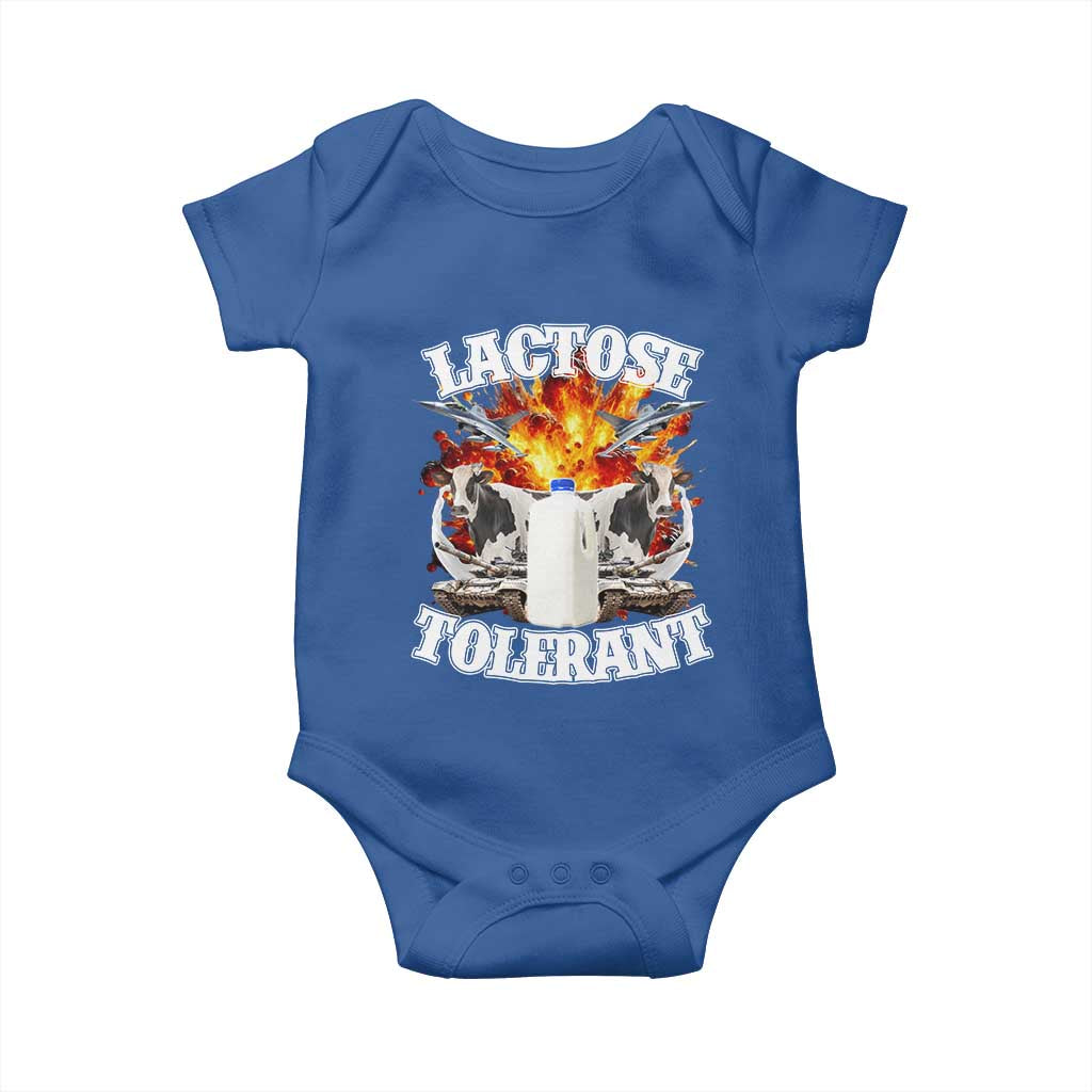 Funny Lactose Tolerant Baby Onesie Retro Pro-Dairy Ironic Cringe Meme TS02 Royal Blue Print Your Wear