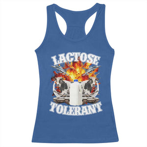 Funny Lactose Tolerant Racerback Tank Top Retro Pro-Dairy Ironic Cringe Meme TS02 Royal Blue Print Your Wear