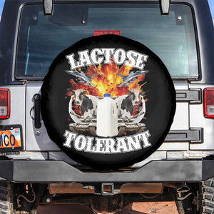 Funny Lactose Tolerant Spare Tire Cover Retro Pro-Dairy Ironic Cringe Meme TS02 No hole Black Print Your Wear
