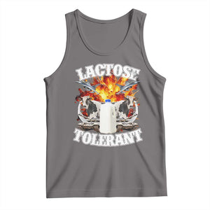 Funny Lactose Tolerant Tank Top Retro Pro-Dairy Ironic Cringe Meme TS02 Deep Heather Print Your Wear