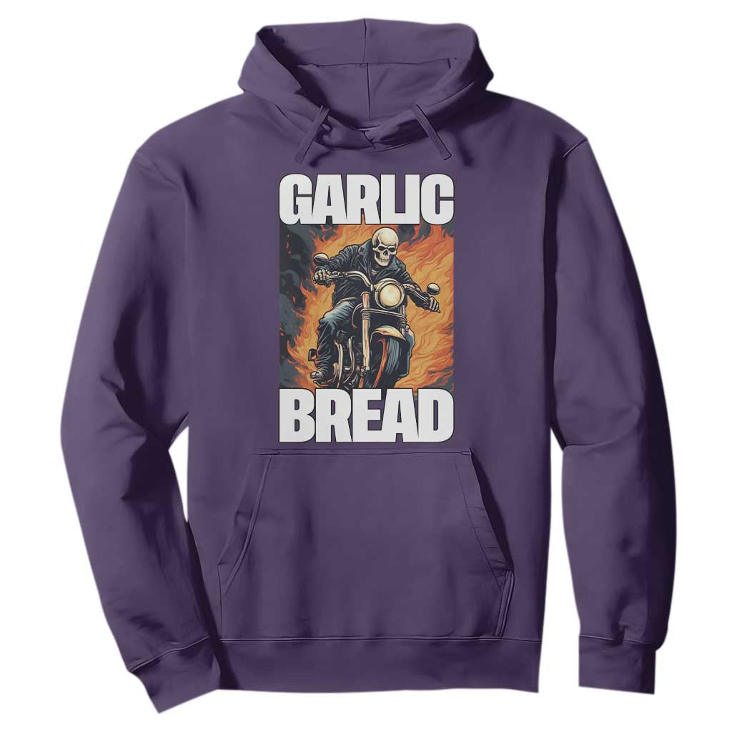 Skeleton Meme Hoodie Garlic Bread Flaming Biker On Fire Funny Edgy Hard Cringe TS02 Purple Print Your Wear