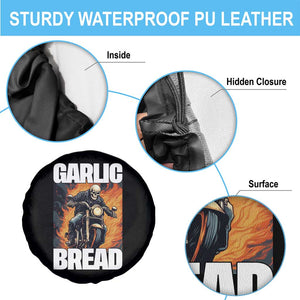 Skeleton Meme Spare Tire Cover Garlic Bread Flaming Biker On Fire Funny Edgy Hard Cringe TS02 Print Your Wear