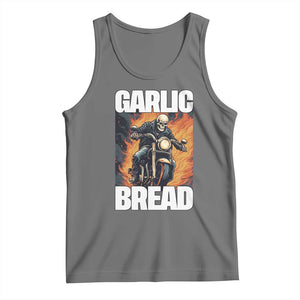 Skeleton Meme Tank Top Garlic Bread Flaming Biker On Fire Funny Edgy Hard Cringe TS02 Black Heather Print Your Wear