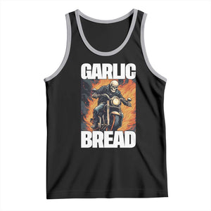 Skeleton Meme Tank Top Garlic Bread Flaming Biker On Fire Funny Edgy Hard Cringe TS02 Black Athletic Heather Print Your Wear