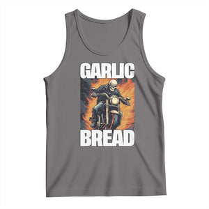 Skeleton Meme Tank Top Garlic Bread Flaming Biker On Fire Funny Edgy Hard Cringe TS02 Deep Heather Print Your Wear