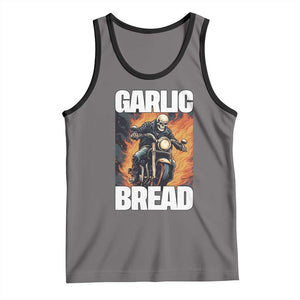 Skeleton Meme Tank Top Garlic Bread Flaming Biker On Fire Funny Edgy Hard Cringe TS02 Deep Heather Black Print Your Wear