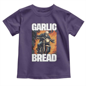 Skeleton Meme Toddler T Shirt Garlic Bread Flaming Biker On Fire Funny Edgy Hard Cringe TS02 Purple Print Your Wear