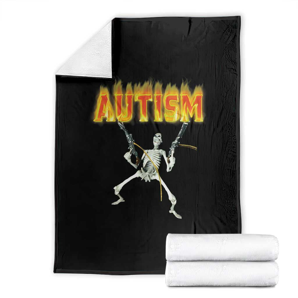 Autism Skeleton Throw Blanket Funny Oddly Specific Dank Meme TS02 Black Print Your Wear