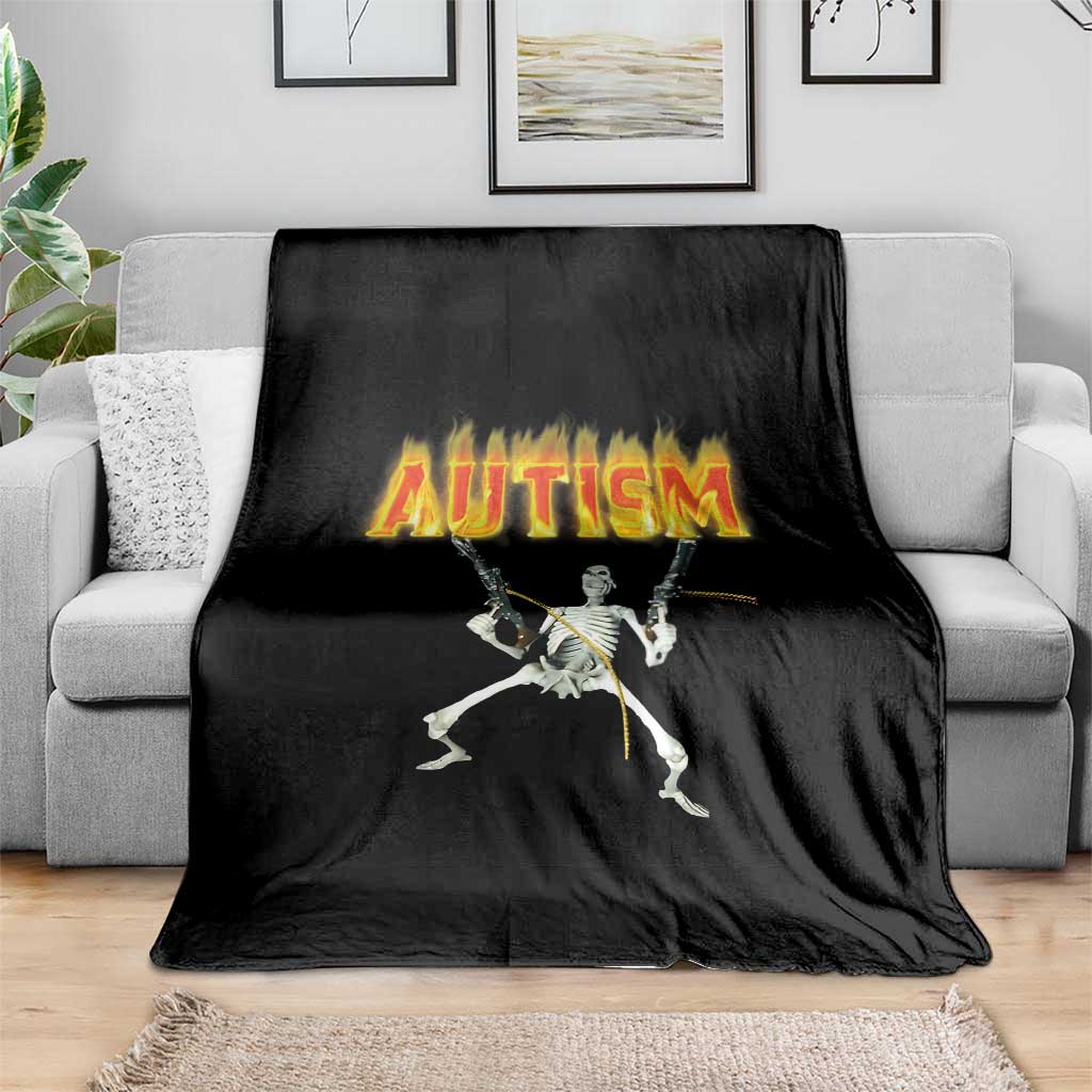 Autism Skeleton Throw Blanket Funny Oddly Specific Dank Meme TS02 Print Your Wear