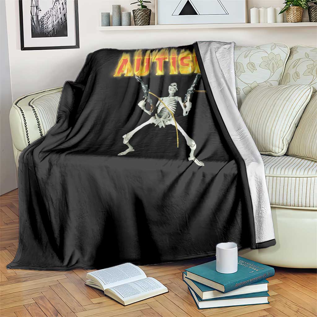 Autism Skeleton Throw Blanket Funny Oddly Specific Dank Meme TS02 Print Your Wear