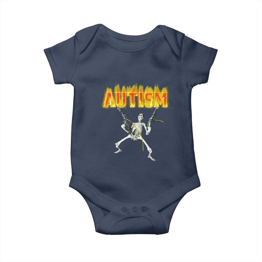 Autism Skeleton Baby Onesie Funny Oddly Specific Dank Meme TS02 Navy Print Your Wear