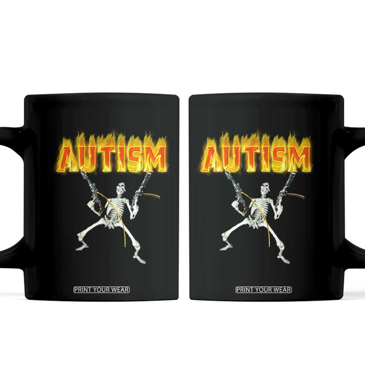 Autism Skeleton Coffee Mug Funny Oddly Specific Dank Meme TS02 Black Print Your Wear