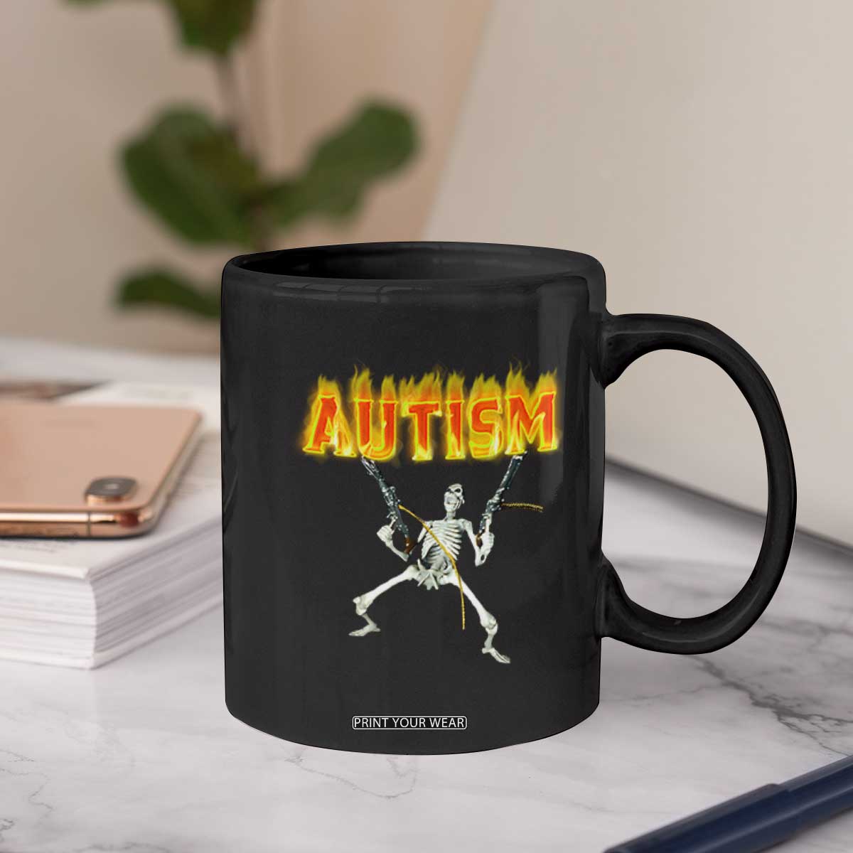 Autism Skeleton Coffee Mug Funny Oddly Specific Dank Meme TS02 Print Your Wear