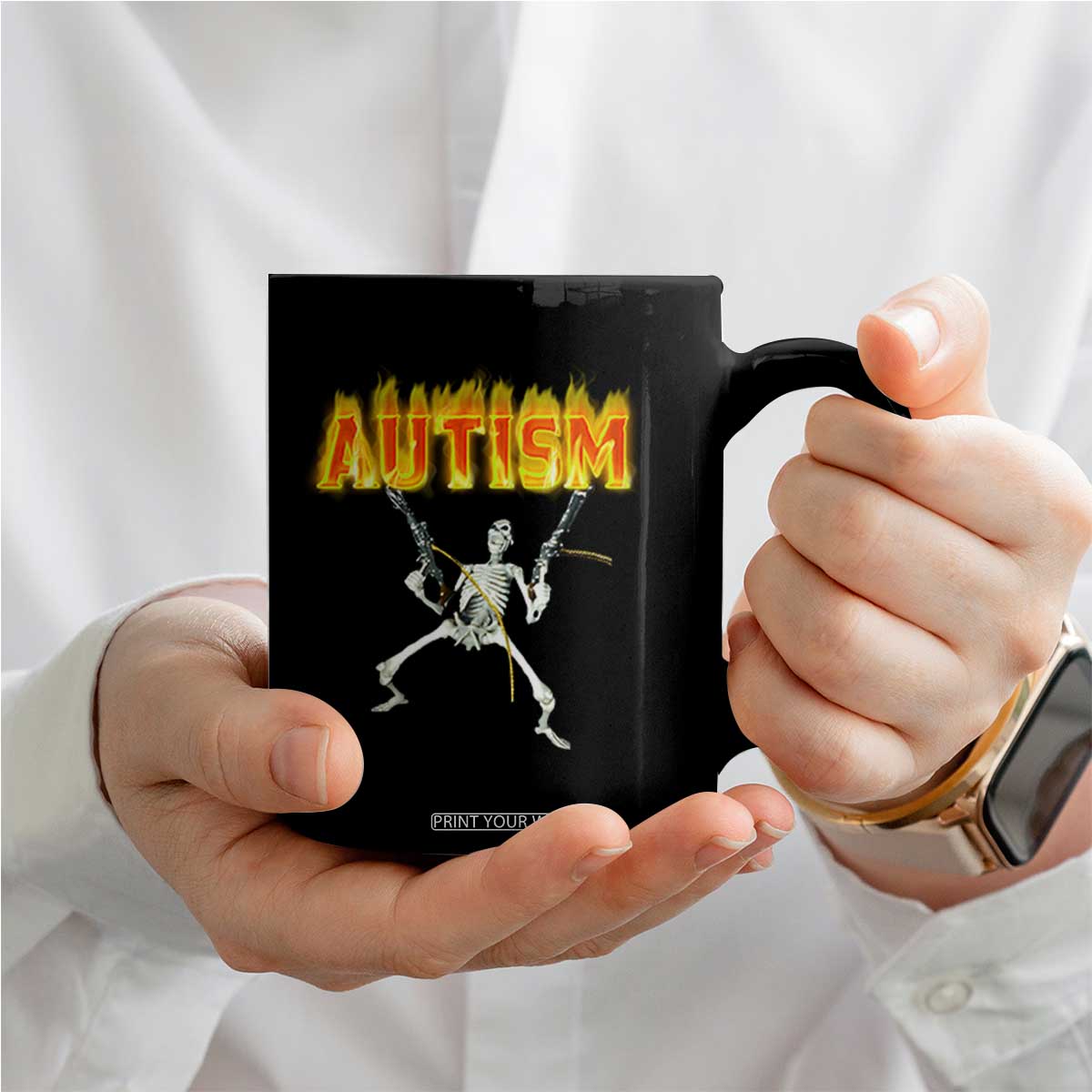 Autism Skeleton Coffee Mug Funny Oddly Specific Dank Meme TS02 Print Your Wear