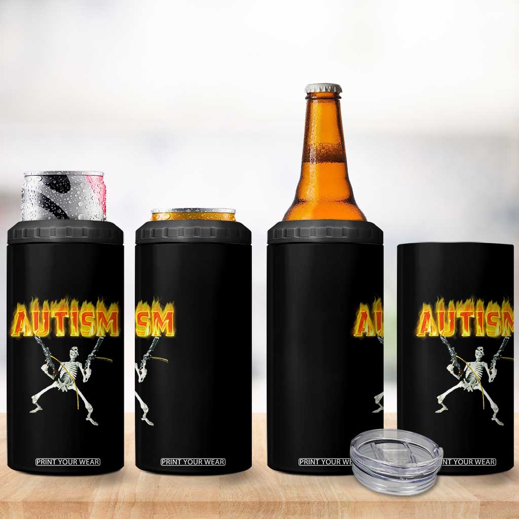 Autism Skeleton 4 in 1 Can Cooler Tumbler Funny Oddly Specific Dank Meme TS02 Print Your Wear