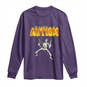 Autism Skeleton Long Sleeve Shirt Funny Oddly Specific Dank Meme TS02 Purple Print Your Wear