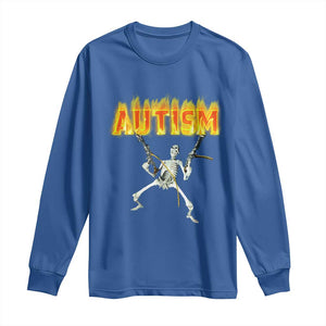 Autism Skeleton Long Sleeve Shirt Funny Oddly Specific Dank Meme TS02 Royal Blue Print Your Wear