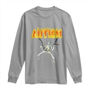 Autism Skeleton Long Sleeve Shirt Funny Oddly Specific Dank Meme TS02 Sport Gray Print Your Wear