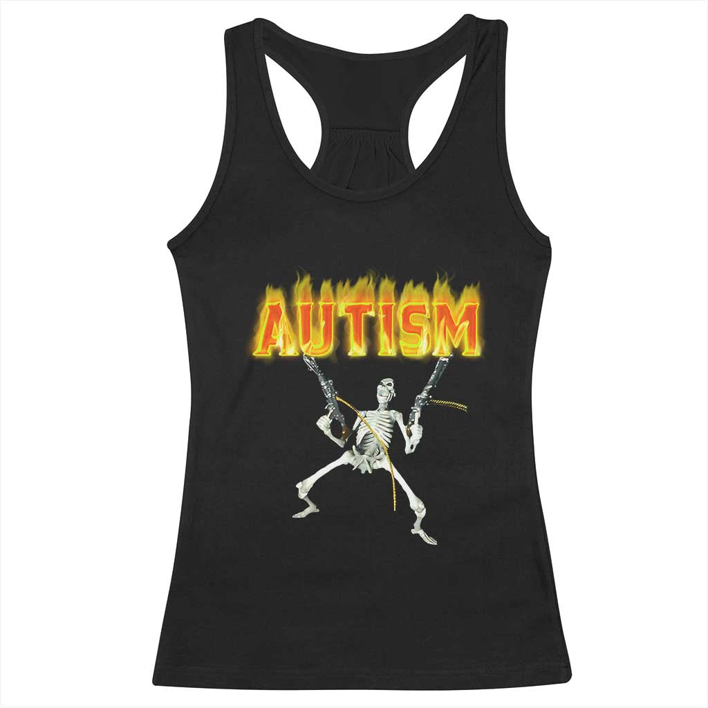 Autism Skeleton Racerback Tank Top Funny Oddly Specific Dank Meme TS02 Black Print Your Wear