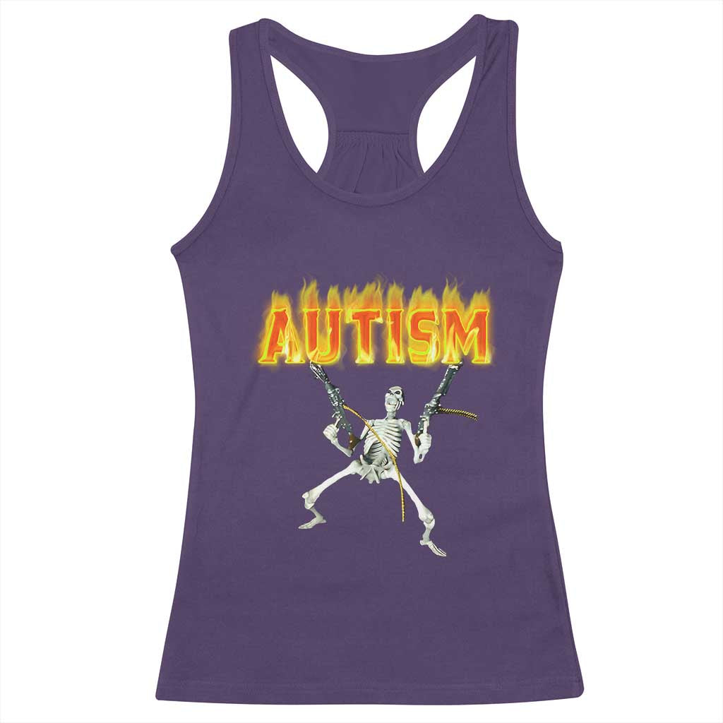Autism Skeleton Racerback Tank Top Funny Oddly Specific Dank Meme TS02 Purple Print Your Wear