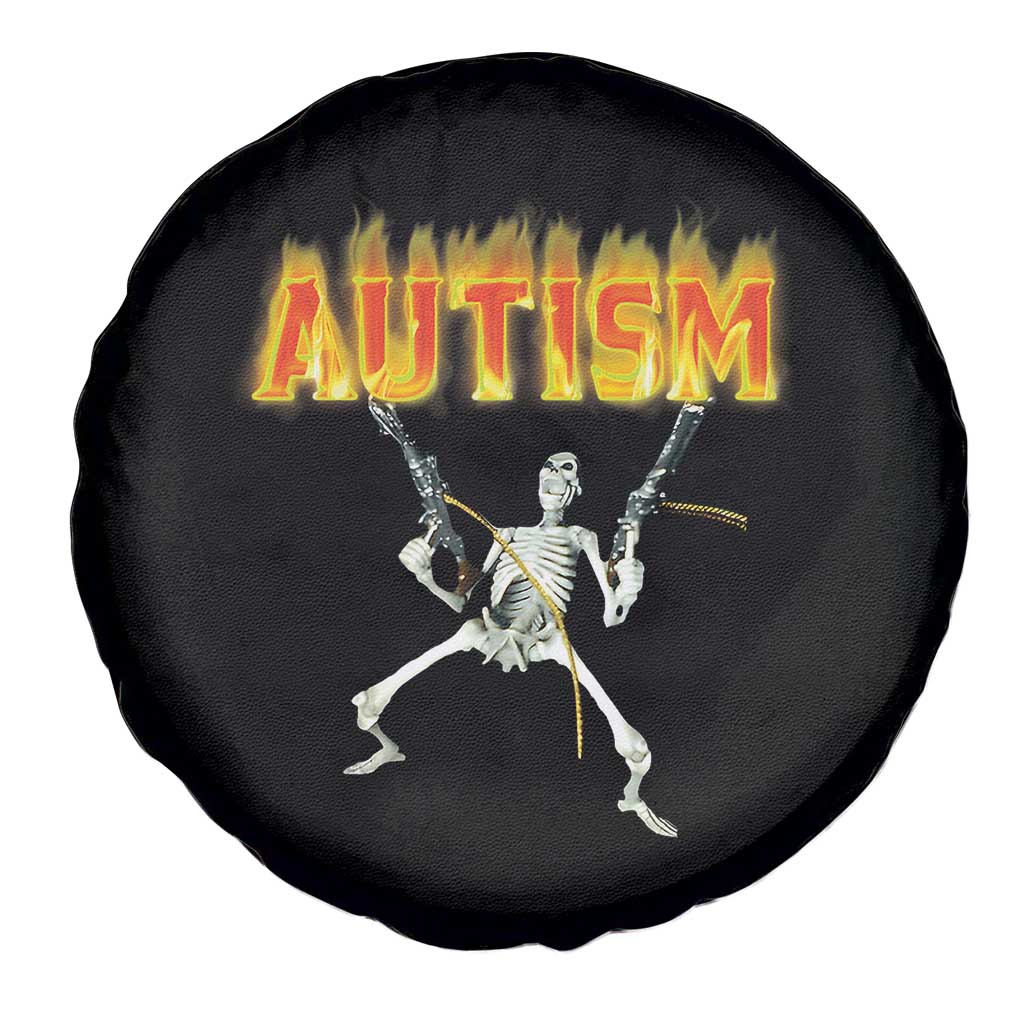 Autism Skeleton Spare Tire Cover Funny Oddly Specific Dank Meme TS02 Print Your Wear
