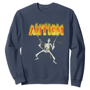 Autism Skeleton Sweatshirt Funny Oddly Specific Dank Meme TS02 Navy Print Your Wear