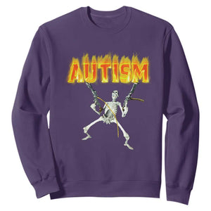 Autism Skeleton Sweatshirt Funny Oddly Specific Dank Meme TS02 Purple Print Your Wear