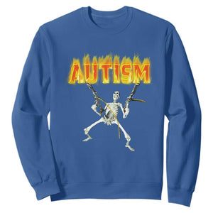 Autism Skeleton Sweatshirt Funny Oddly Specific Dank Meme TS02 Royal Blue Print Your Wear