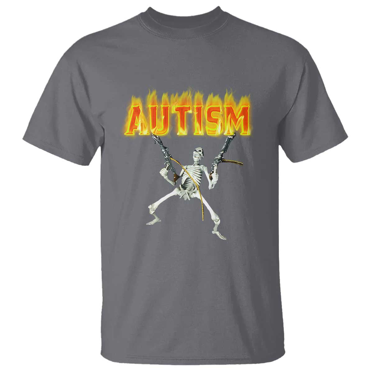 Autism Skeleton T Shirt Funny Oddly Specific Dank Meme TS02 Charcoal Print Your Wear