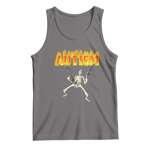 Autism Skeleton Tank Top Funny Oddly Specific Dank Meme TS02 Deep Heather Print Your Wear