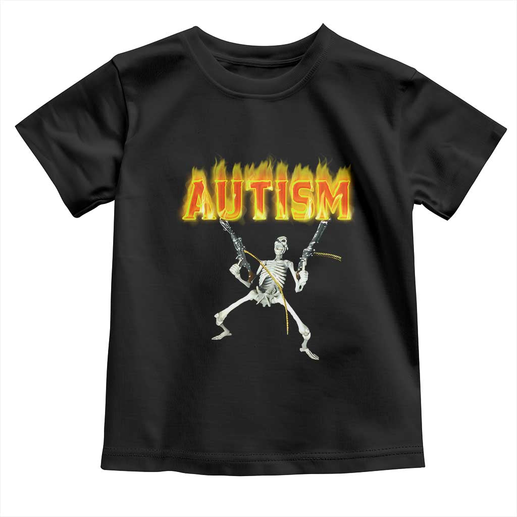 Autism Skeleton Toddler T Shirt Funny Oddly Specific Dank Meme TS02 Black Print Your Wear
