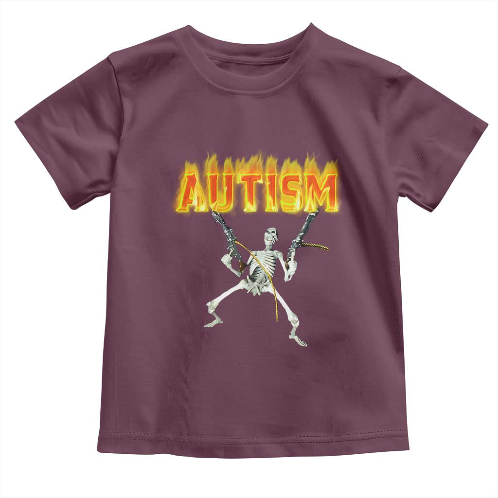 Autism Skeleton Toddler T Shirt Funny Oddly Specific Dank Meme TS02 Maroon Print Your Wear