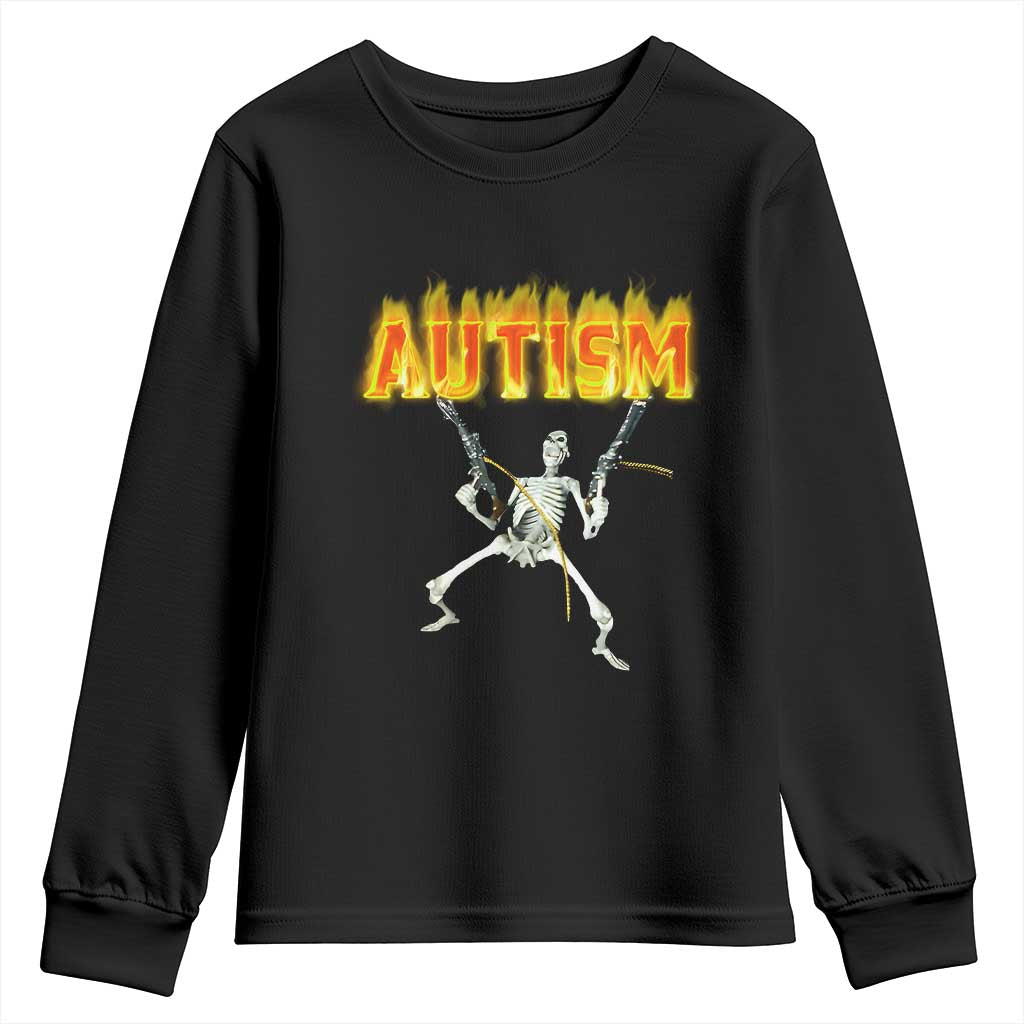 Autism Skeleton Youth Sweatshirt Funny Oddly Specific Dank Meme TS02 Black Print Your Wear