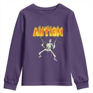 Autism Skeleton Youth Sweatshirt Funny Oddly Specific Dank Meme TS02 Purple Print Your Wear