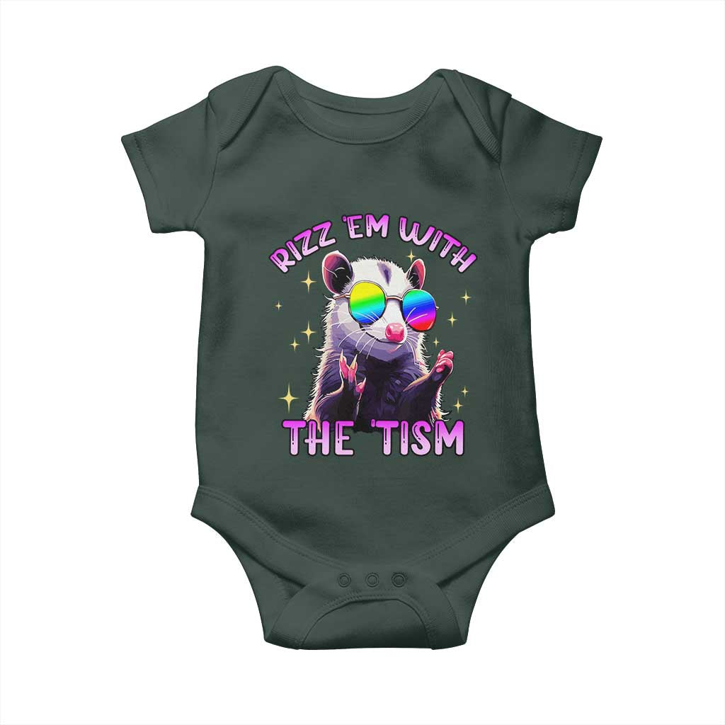 Funny Autism Opossum Baby Onesie Rizz Em With The Tism Meme Autistic TS02 Print Your Wear