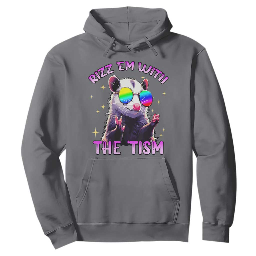Funny Autism Opossum Hoodie Rizz Em With The Tism Meme Autistic TS02 Charcoal Print Your Wear