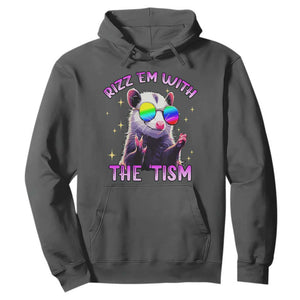 Funny Autism Opossum Hoodie Rizz Em With The Tism Meme Autistic TS02 Dark Heather Print Your Wear