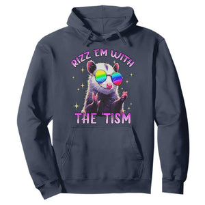 Funny Autism Opossum Hoodie Rizz Em With The Tism Meme Autistic TS02 Navy Print Your Wear