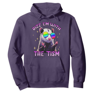 Funny Autism Opossum Hoodie Rizz Em With The Tism Meme Autistic TS02 Purple Print Your Wear