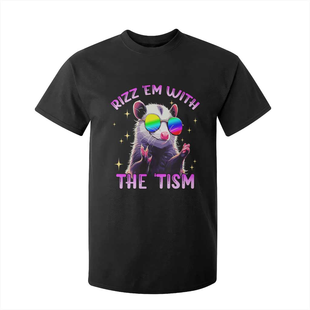 Funny Autism Opossum T Shirt For Kid Rizz Em With The Tism Meme Autistic TS02 Black Print Your Wear