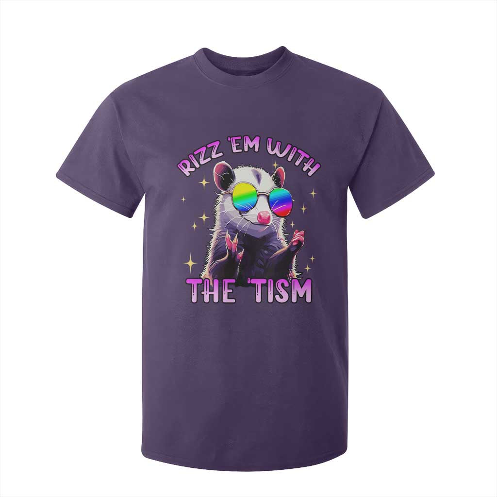 Funny Autism Opossum T Shirt For Kid Rizz Em With The Tism Meme Autistic TS02 Purple Print Your Wear