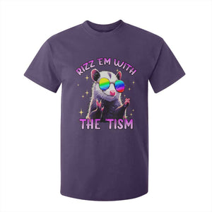 Funny Autism Opossum T Shirt For Kid Rizz Em With The Tism Meme Autistic TS02 Purple Print Your Wear