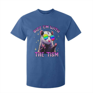 Funny Autism Opossum T Shirt For Kid Rizz Em With The Tism Meme Autistic TS02 Royal Blue Print Your Wear
