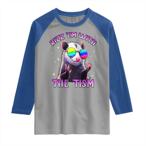 Funny Autism Opossum Raglan Shirt Rizz Em With The Tism Meme Autistic TS02 Sport Gray Royal Print Your Wear