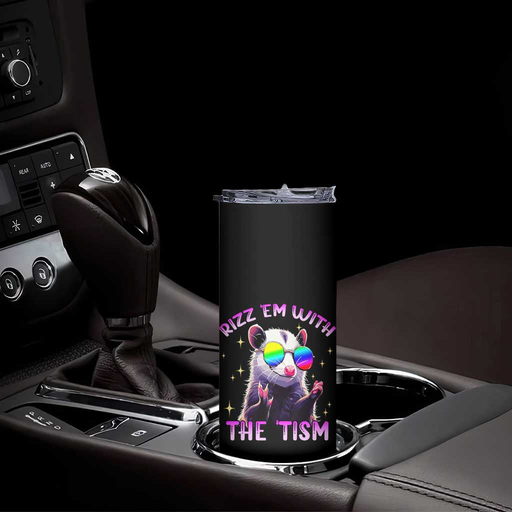 Funny Autism Opossum Skinny Tumbler Rizz Em With The Tism Meme Autistic TS02 Print Your Wear