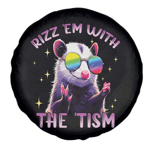 Funny Autism Opossum Spare Tire Cover Rizz Em With The Tism Meme Autistic TS02 Print Your Wear