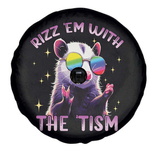 Funny Autism Opossum Spare Tire Cover Rizz Em With The Tism Meme Autistic TS02 Print Your Wear