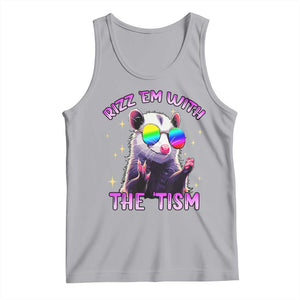 Funny Autism Opossum Tank Top Rizz Em With The Tism Meme Autistic TS02 Athletic Heather Print Your Wear