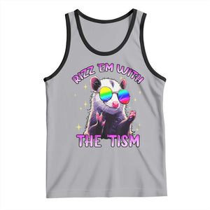 Funny Autism Opossum Tank Top Rizz Em With The Tism Meme Autistic TS02 Athletic Heather Black Print Your Wear